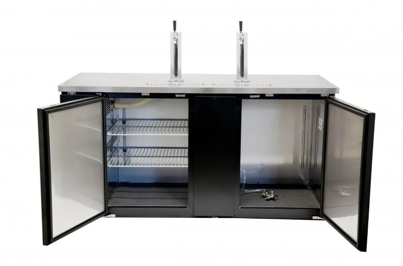 69″ Two (2) Door Kegerator / Beer Dispenser with 2 Taps, 23 cu.ft. (660 L)