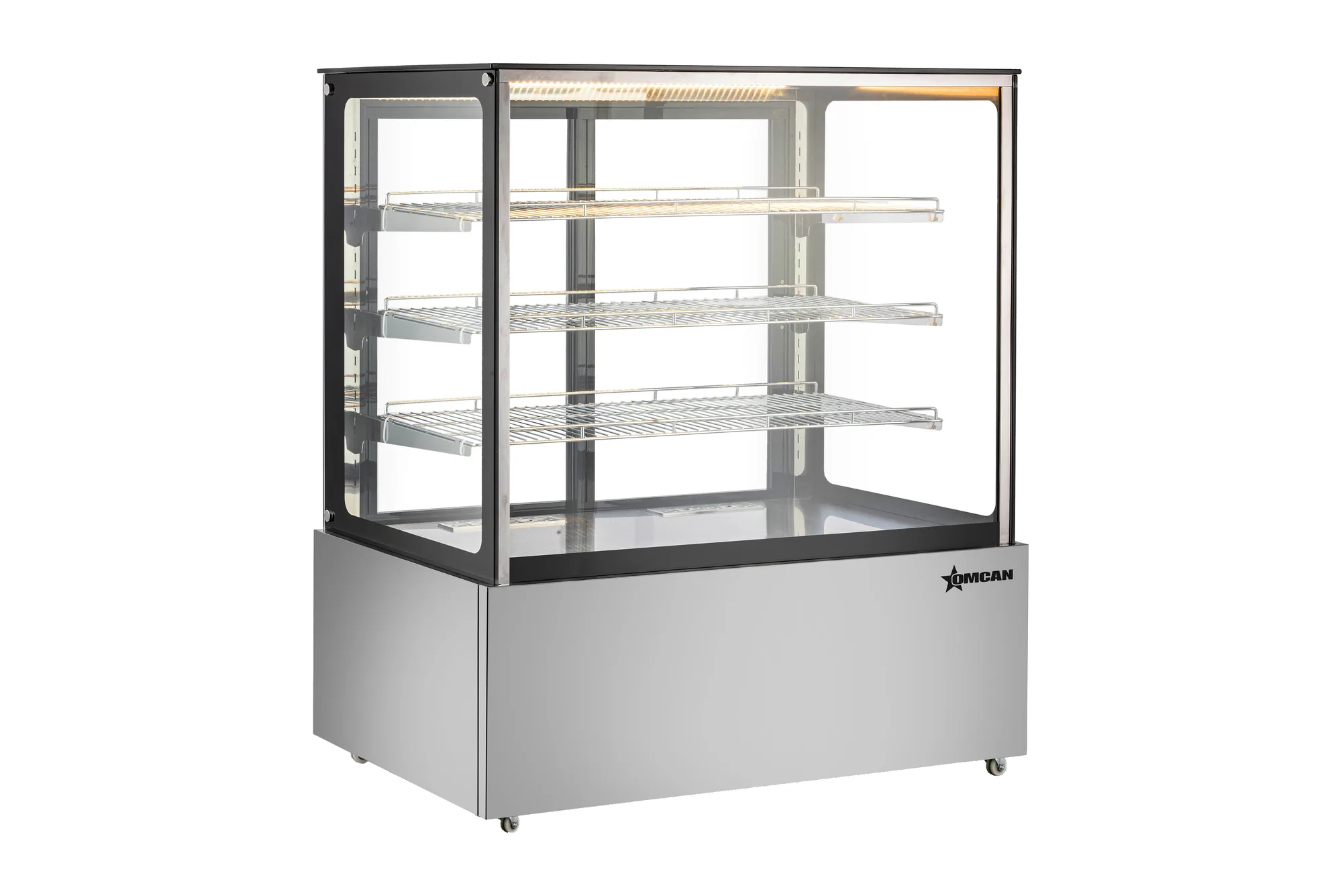 48"  Floor Display Warmer, 3 Shelves, Square-Glass Front, Full-Service, 21 cu.ft. (605 L) capacity – 110V, 800W