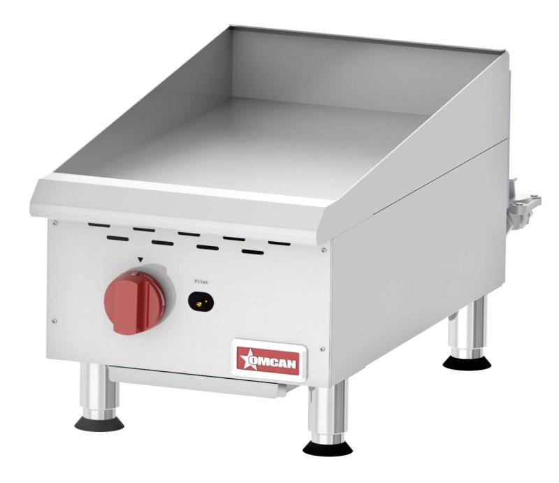 Elite 15″ Countertop Gas Griddle 1 Burner with Manual Control,  30,000 BTU
