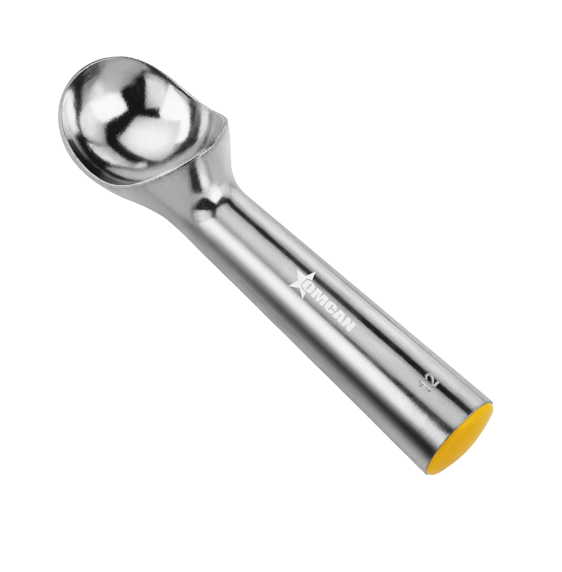 Aluminum Ice Cream Scoop / Dipper #12, Yellow - 3 oz. (89 ml)