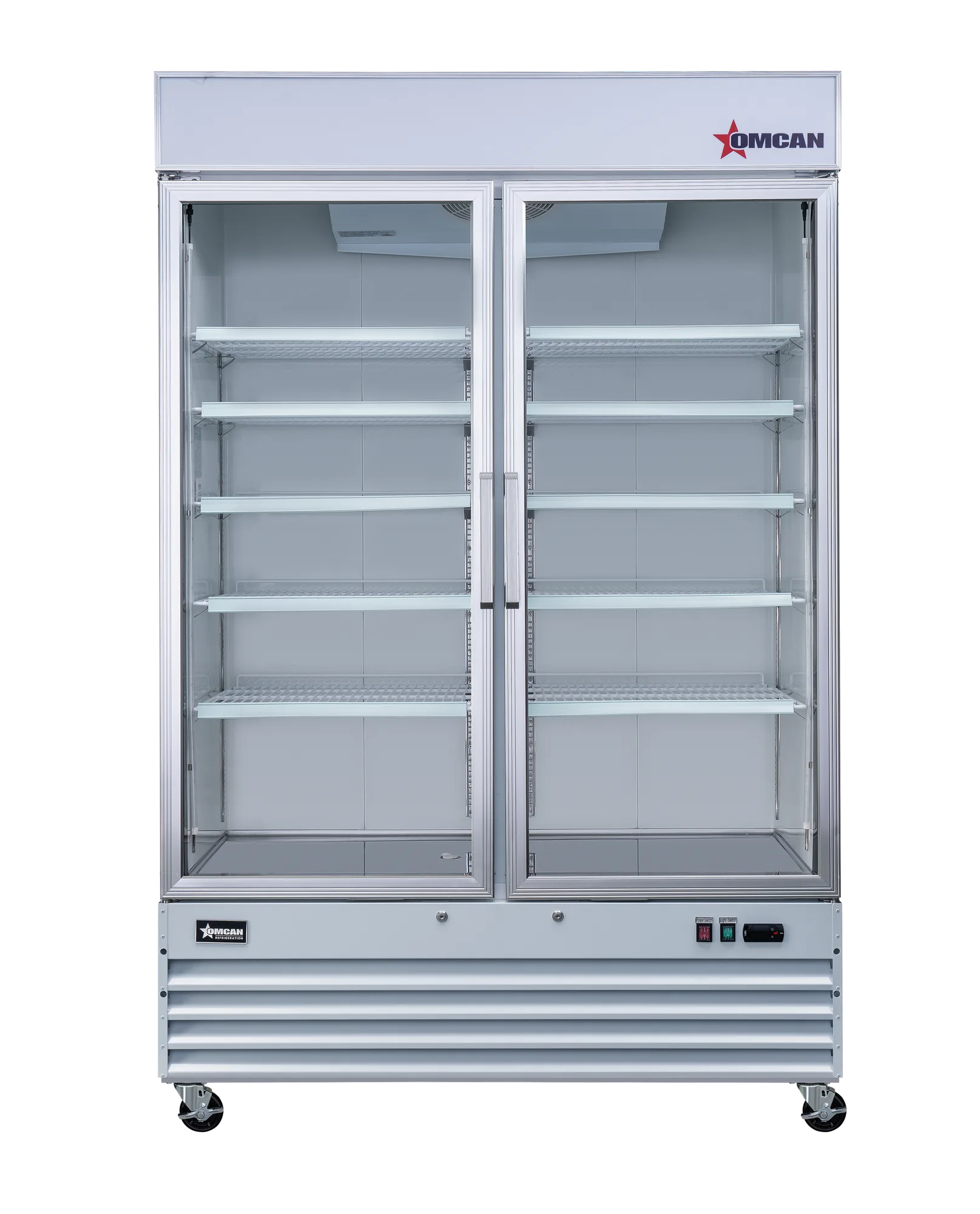 53” Two (2) Glass Door Display Refrigerator, 45 cu.ft. (1270 L), White