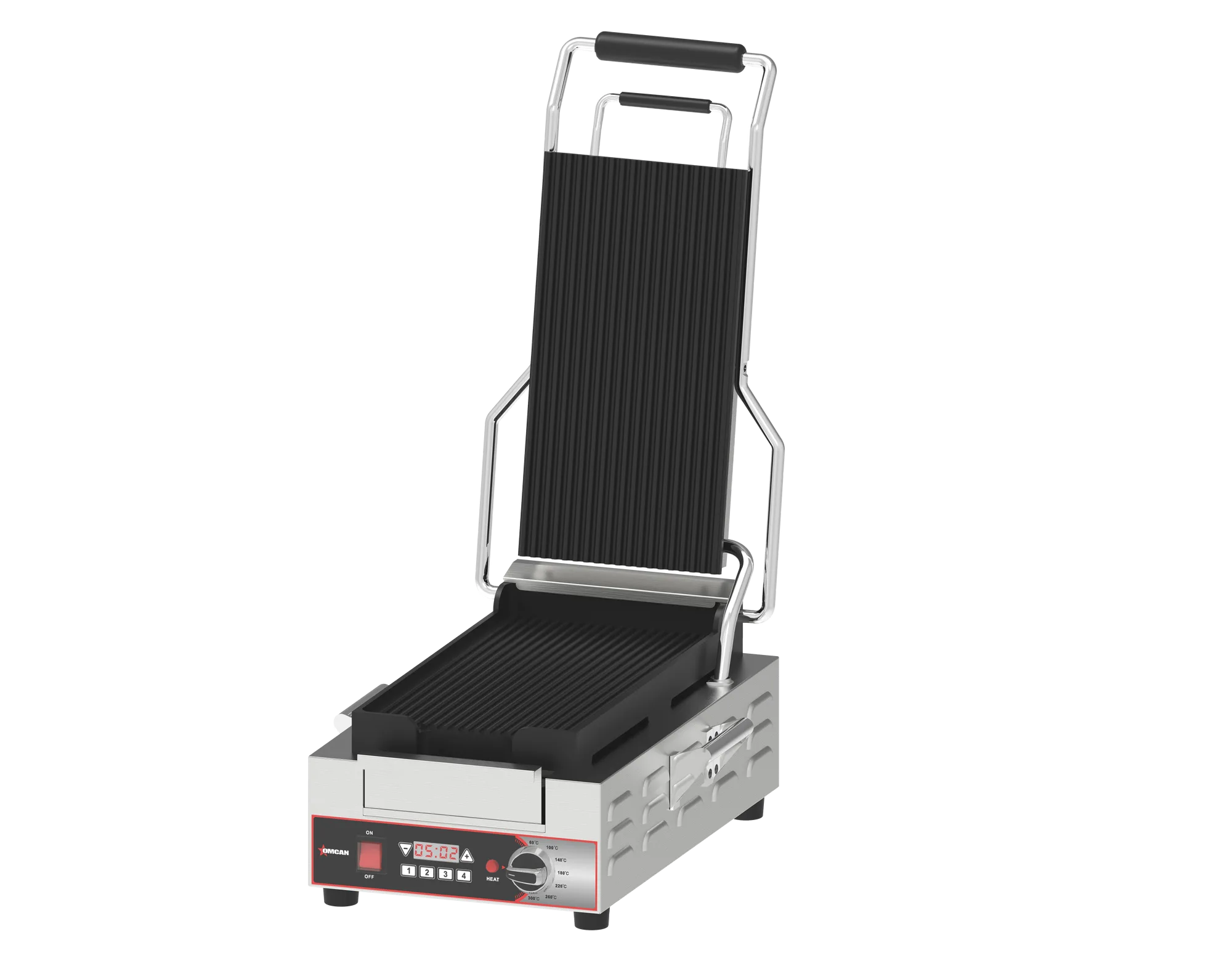 Single Slim Panini Grill with Ribbed Plates 14.7” x 7.8”