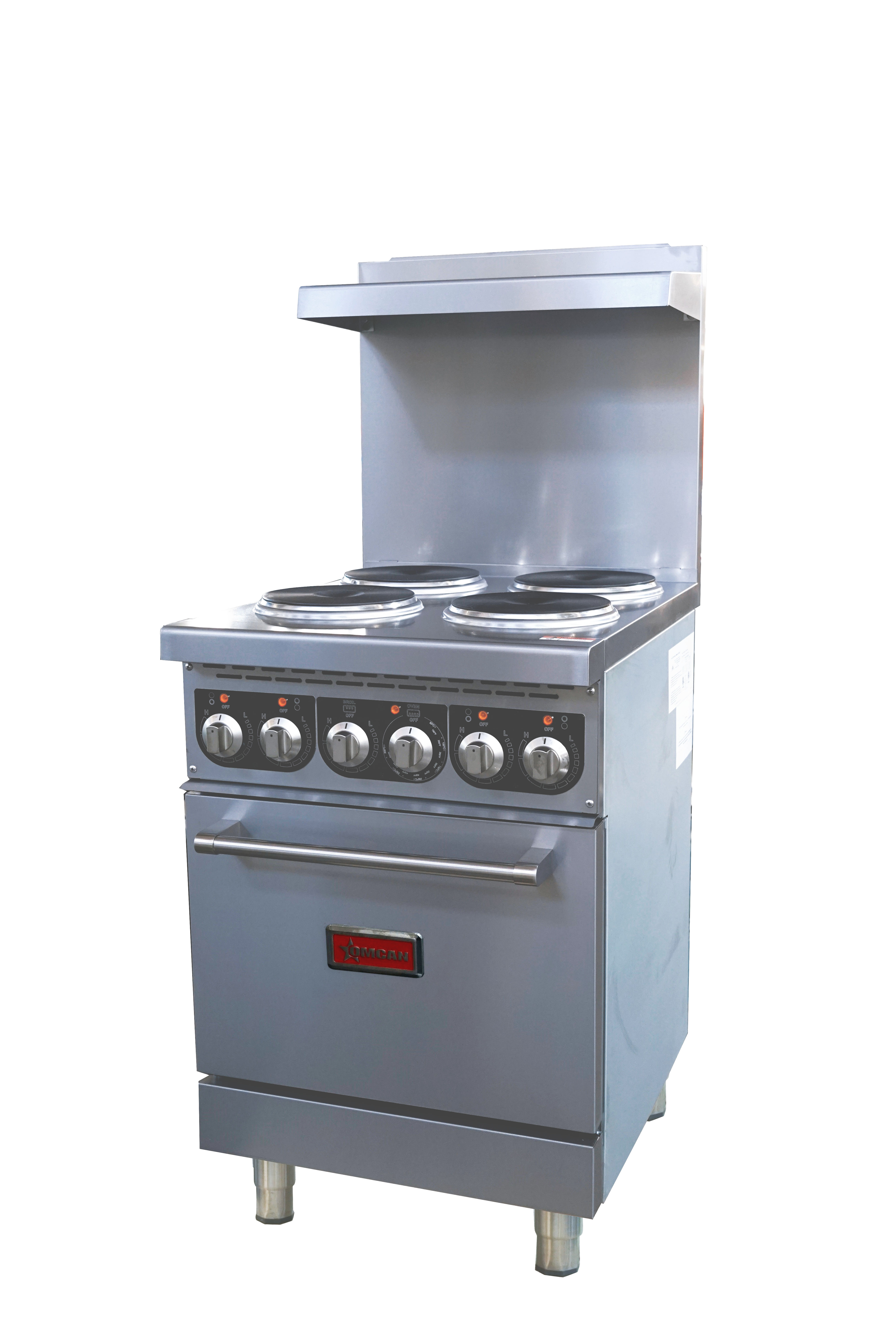 24” Commercial Electric Range with 4 Burners and Standard Oven – 208V, 13kW, 1Ph