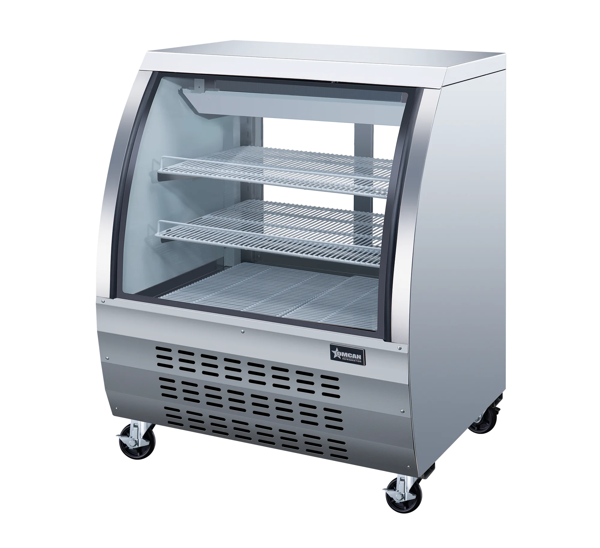 36″ Two (2) Shelf Floor Refrigerated Showcase, 11.6 cu.ft. (328 L), Stainless Steel