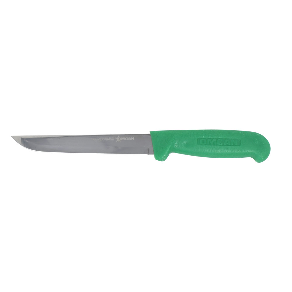 6" Straight Blade Boning Knife with Green Polypropylene Handle