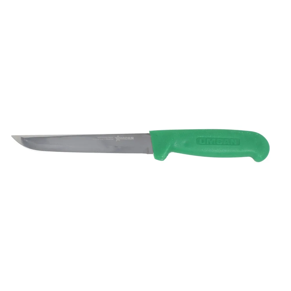 6" Straight Blade Boning Knife with Green Polypropylene Handle