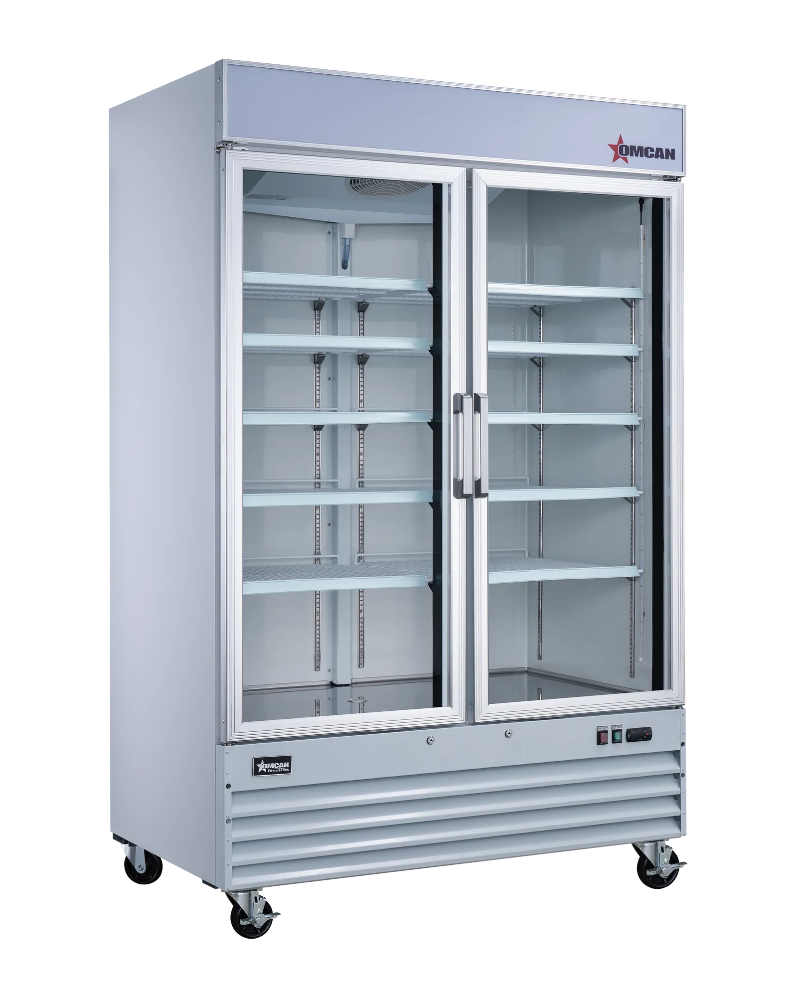 53” Two (2) Glass Door Display Refrigerator, 45 cu.ft. (1270 L), White