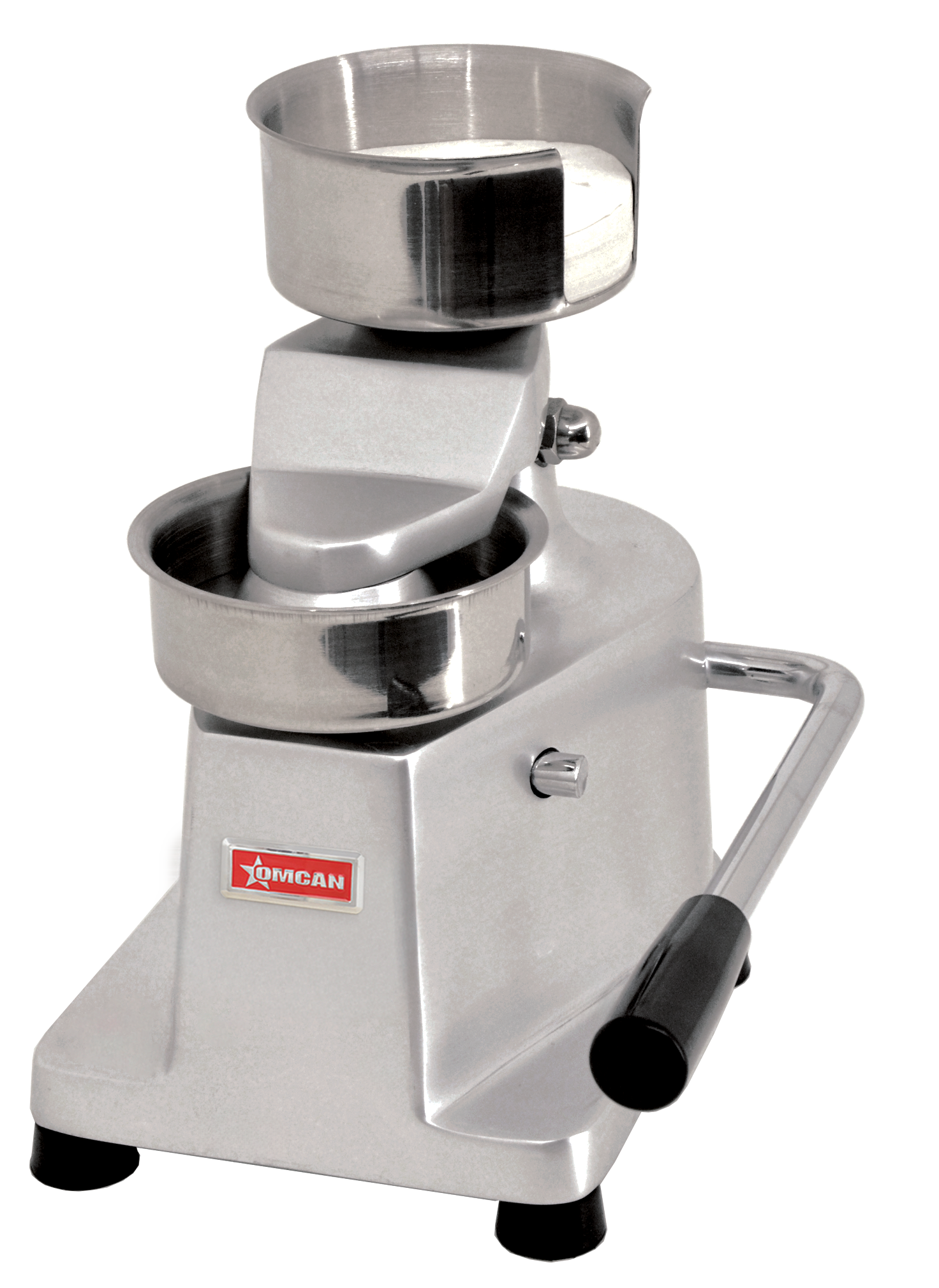 Top-Down Press Patty Maker with Rear-Mounted Paper Holder with 4″ Diameter