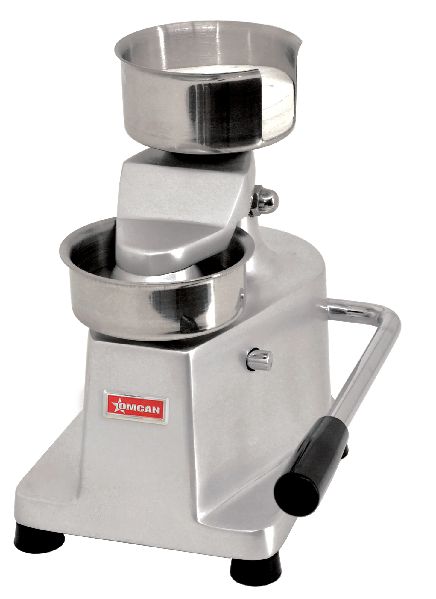 Top-Down Press Patty Maker with Rear-Mounted Paper Holder with 4″ Diameter