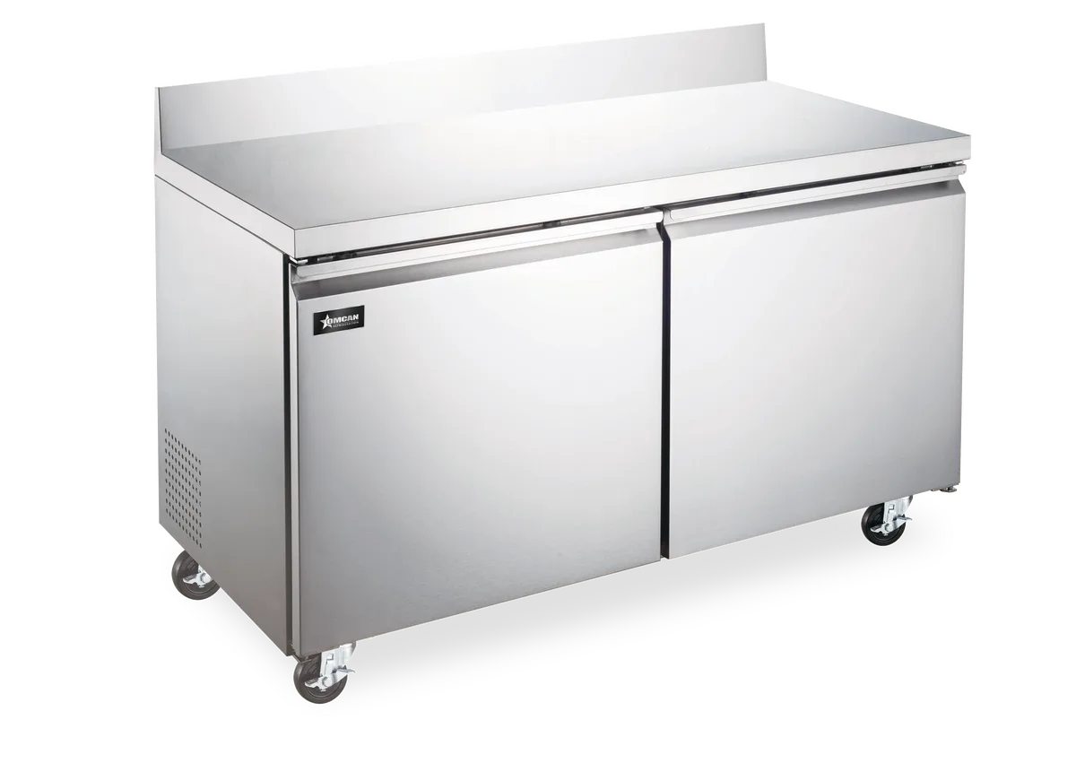 47″ Two (2) Door Worktop Freezer with Backsplash, 11 cu.ft. (320 Liter), Stainless Steel