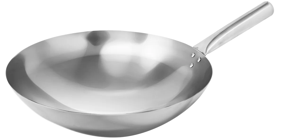14″ Mandarin Wok Stainless Steel, Nailed Joint