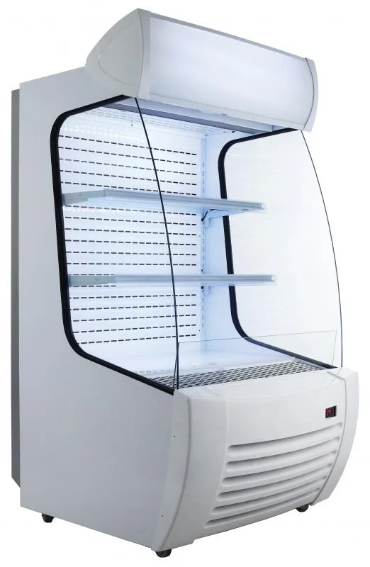 34″ Two (2) Shelf Refrigerated Floor Open Display Case, 12.7 cu.ft (360 L), White