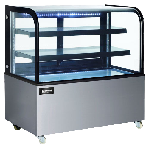 60" Two (2) Shelf Curved Edge Refrigerated Floor Display Case, 18 cu.ft. (500 L)