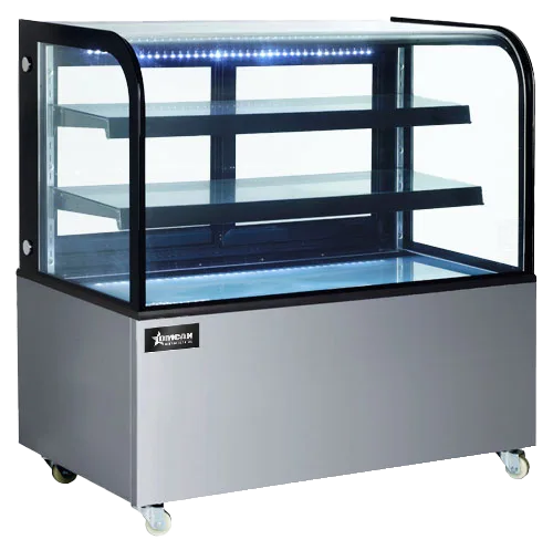 60" Two (2) Shelf Curved Edge Refrigerated Floor Display Case, 18 cu.ft. (500 L)