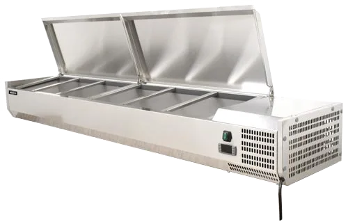 79" Refrigerated Topping Rail with Stainless Steel Cover