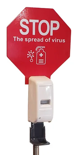 Free-Standing Touchless Hand Sanitizer Dispenser (with Stop Sign)