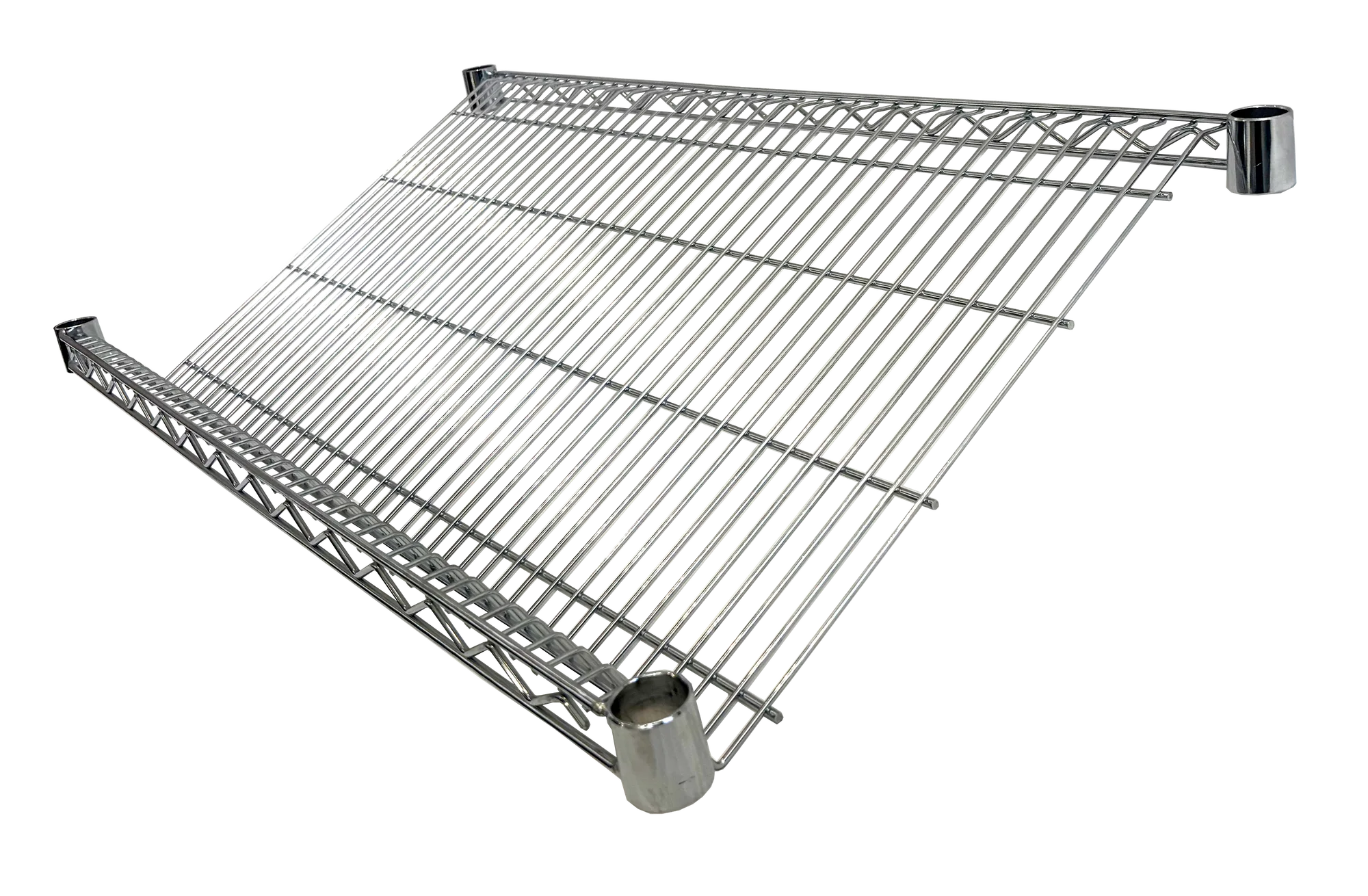 Slanted Merchandising Wire Shelving, 27 Degree, Chromed, 18" x 48"