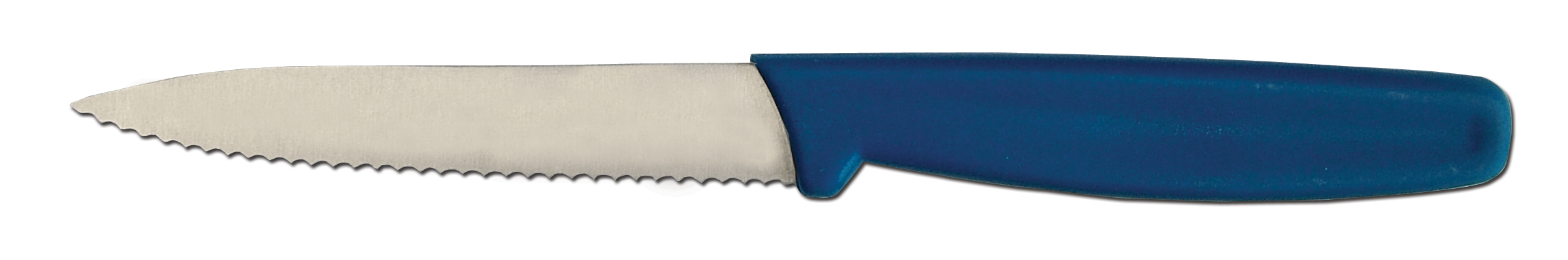 3 1/4" Serrated Paring Knife with Blue Handle