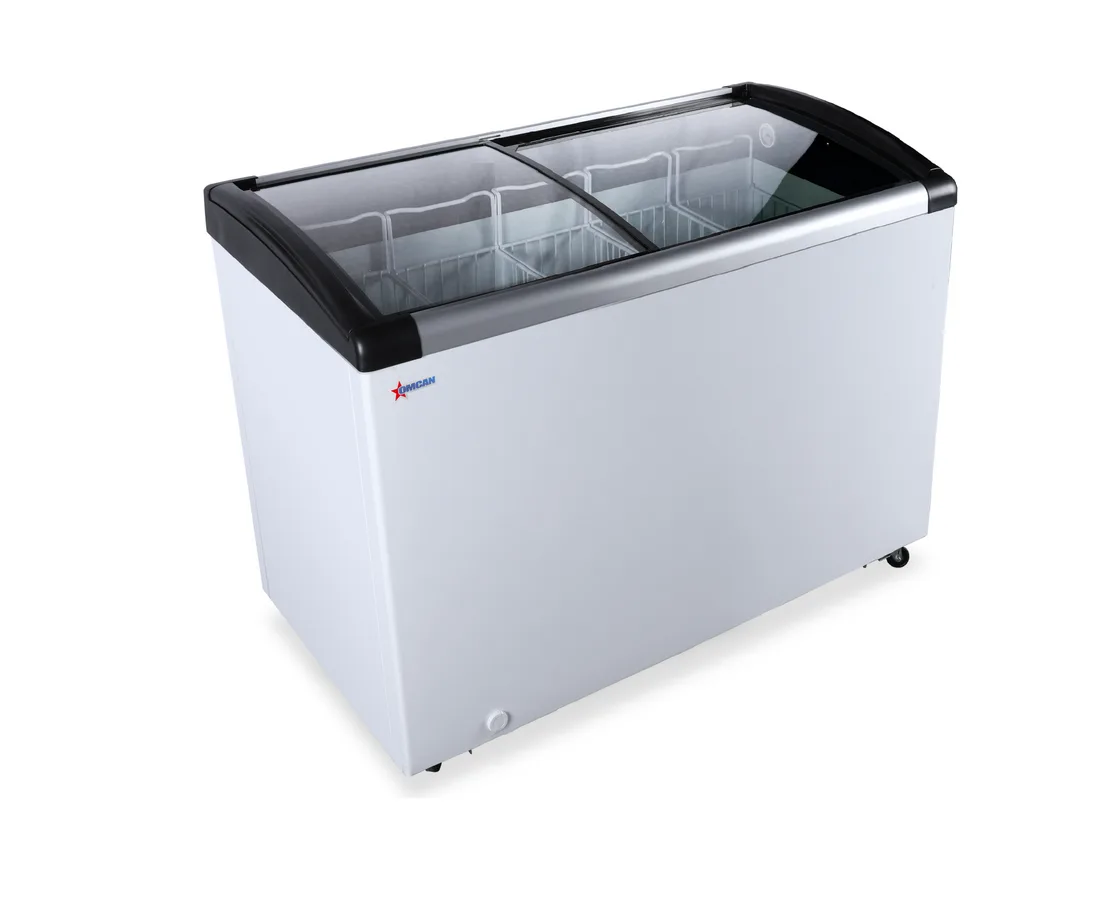 48″ Two (2) Door Ice Cream Display Chest Freezer with Curved Glass Top, 7.6 cu.ft. (215L)