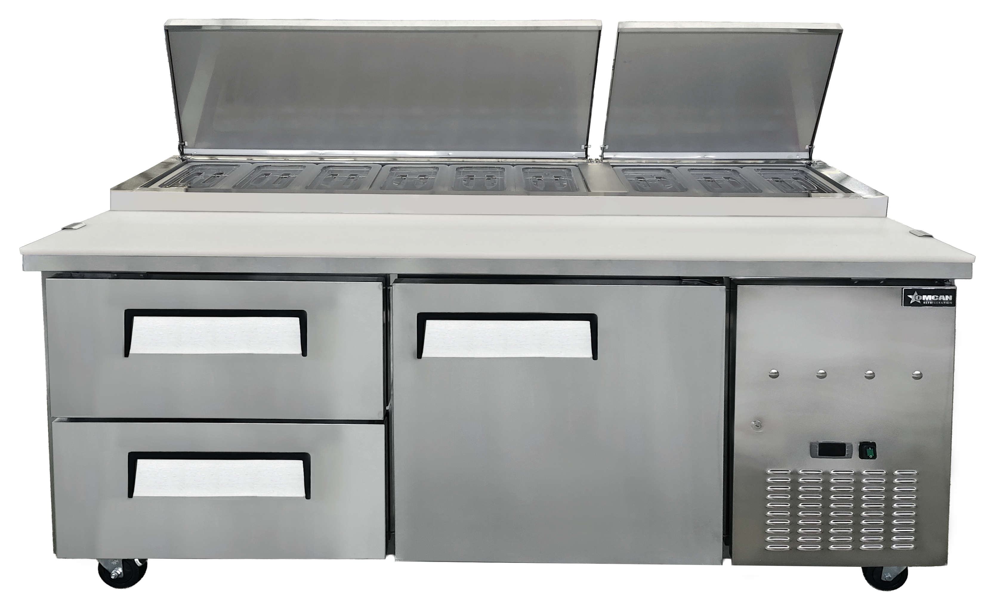 71” Refrigerated Pizza Prep Table with Drawers