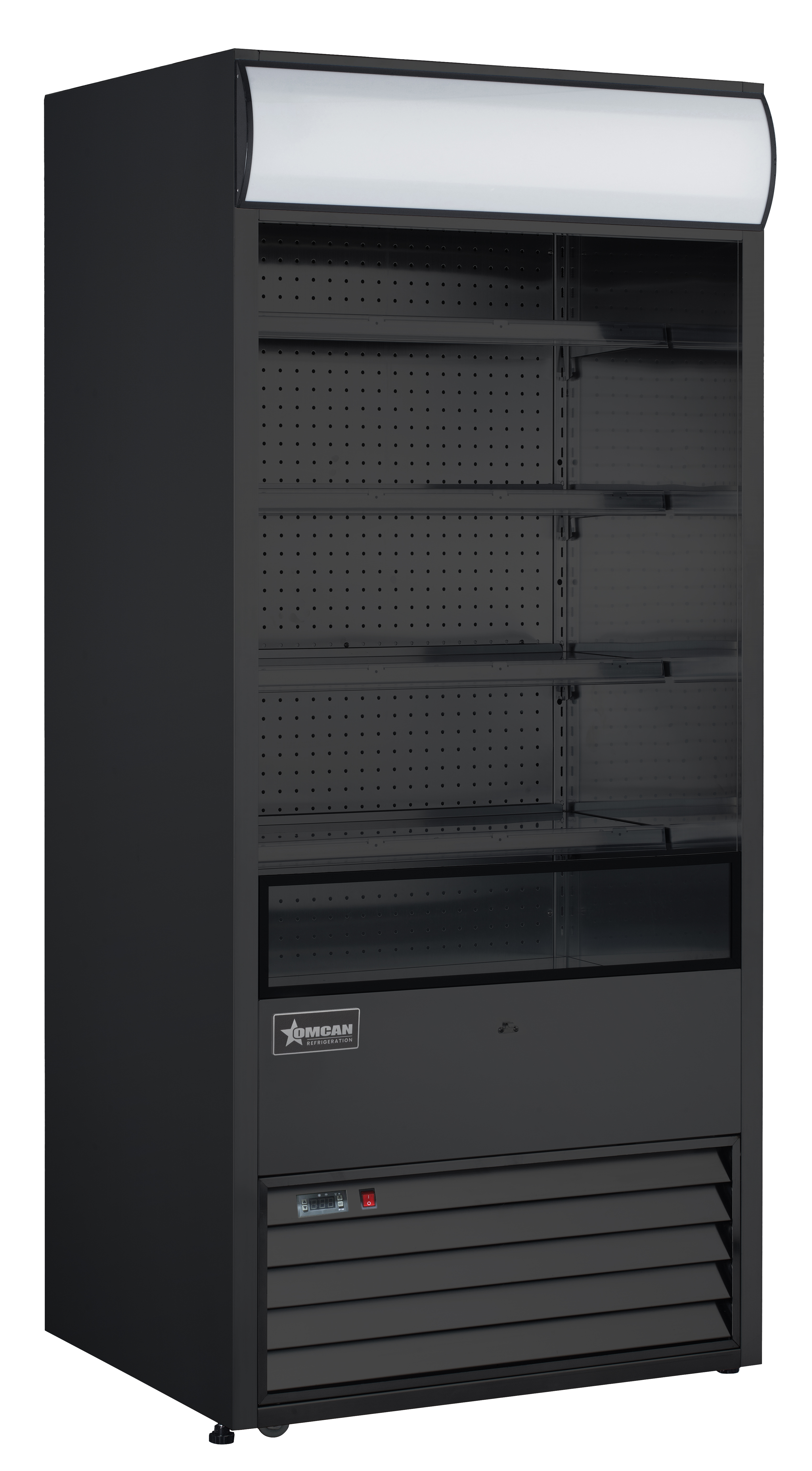 36″ Four (4) Shelf Grab-and-Go Open Refrigerated Floor Self-Serve Display Case, 18.7 cu.ft. (530 L), Black