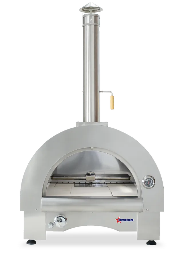 33″ Countertop Wood Burning and Propane Gas 35,000 BTU Pizza Oven Stainless Steel