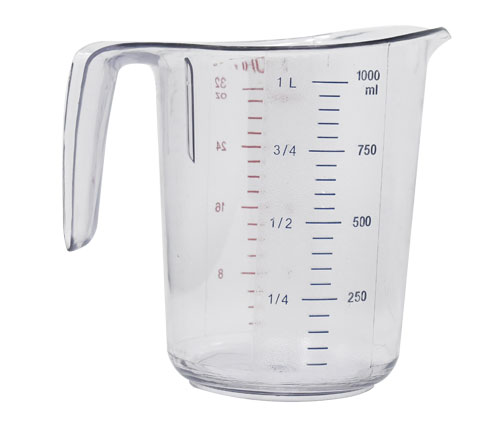 1 Qt. (1 L) Clear Polycarbonate Measuring Cup