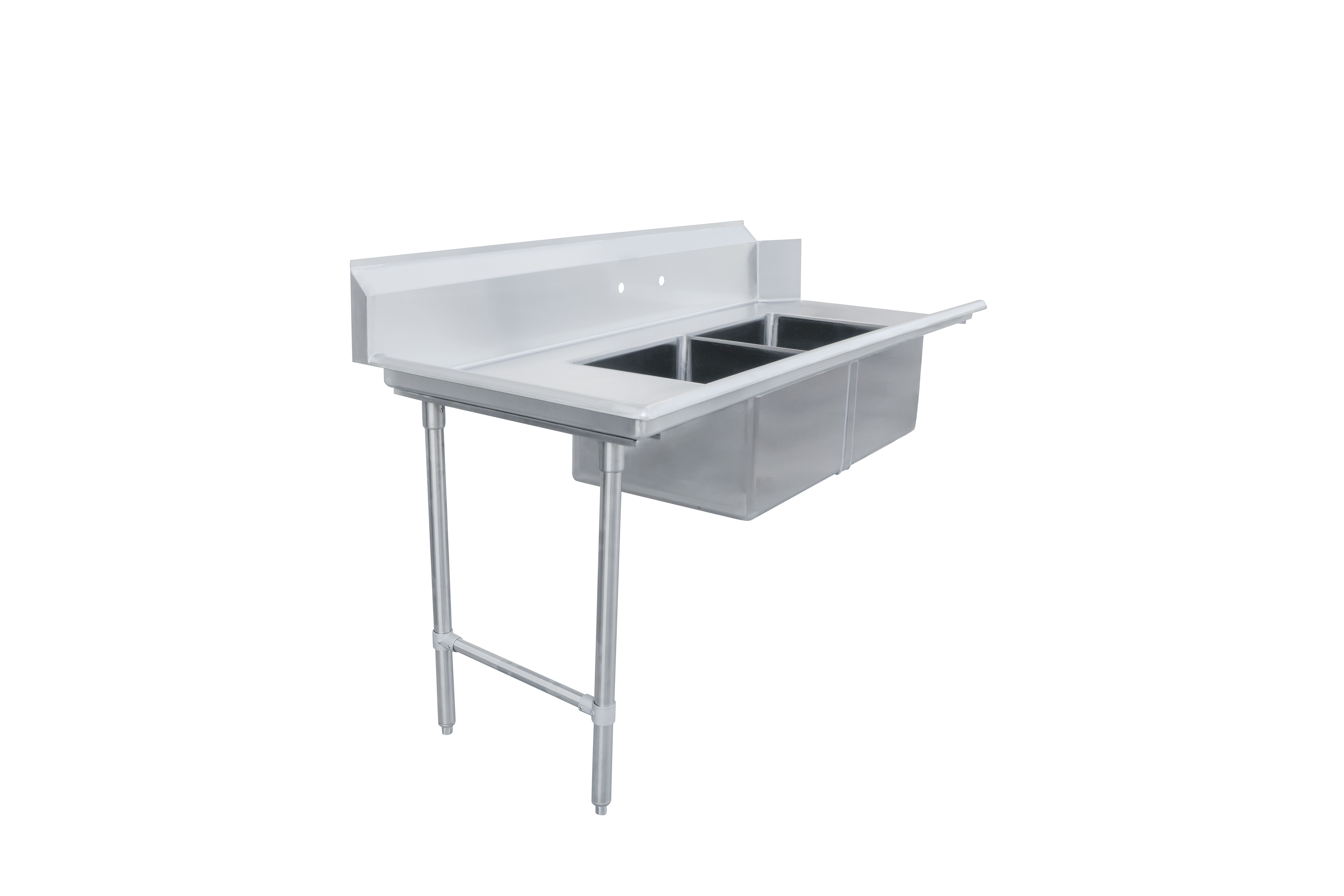 72" Left Side Soiled Dish Table with Two Sinks