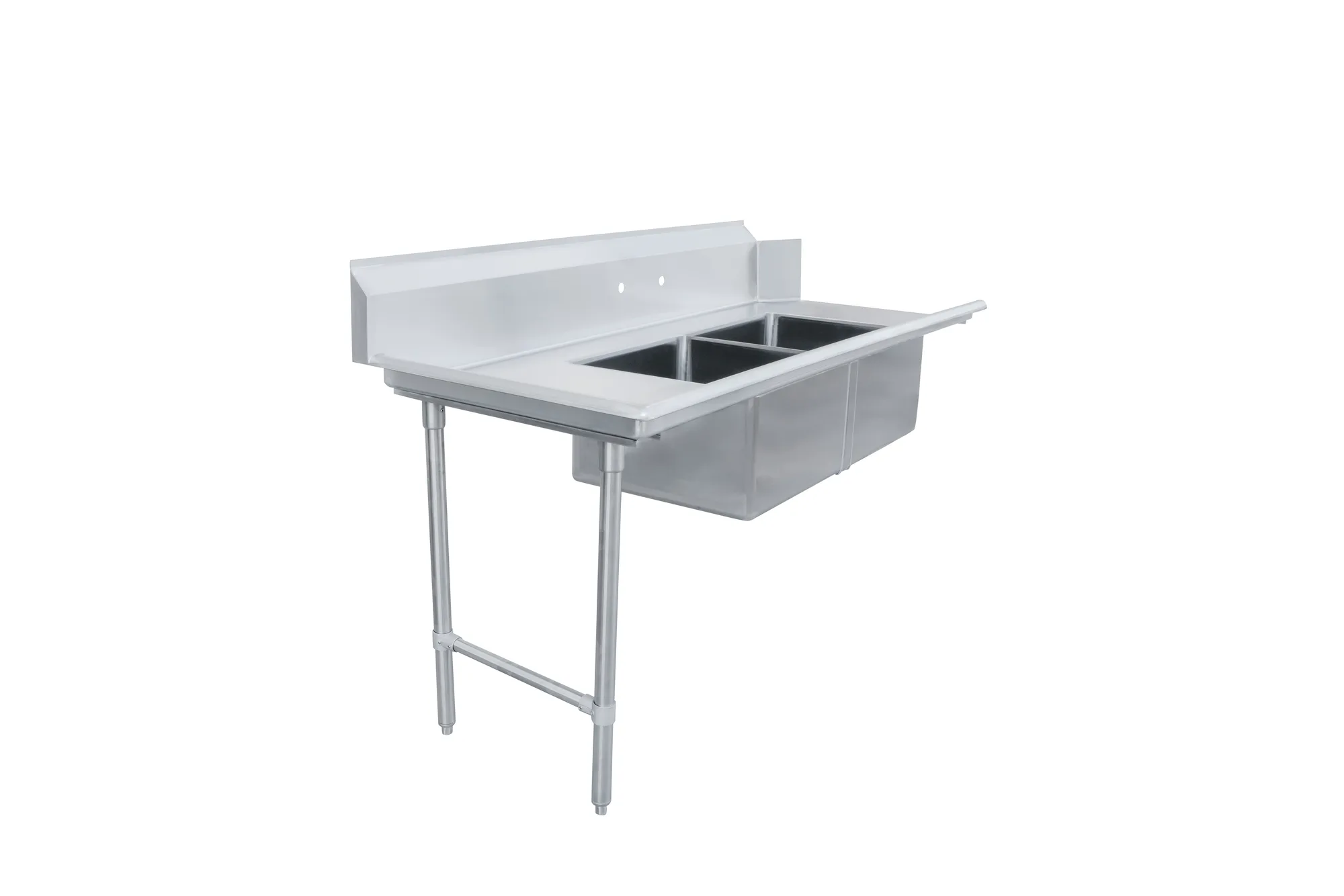 72" Left Side Soiled Dish Table with Two Sinks