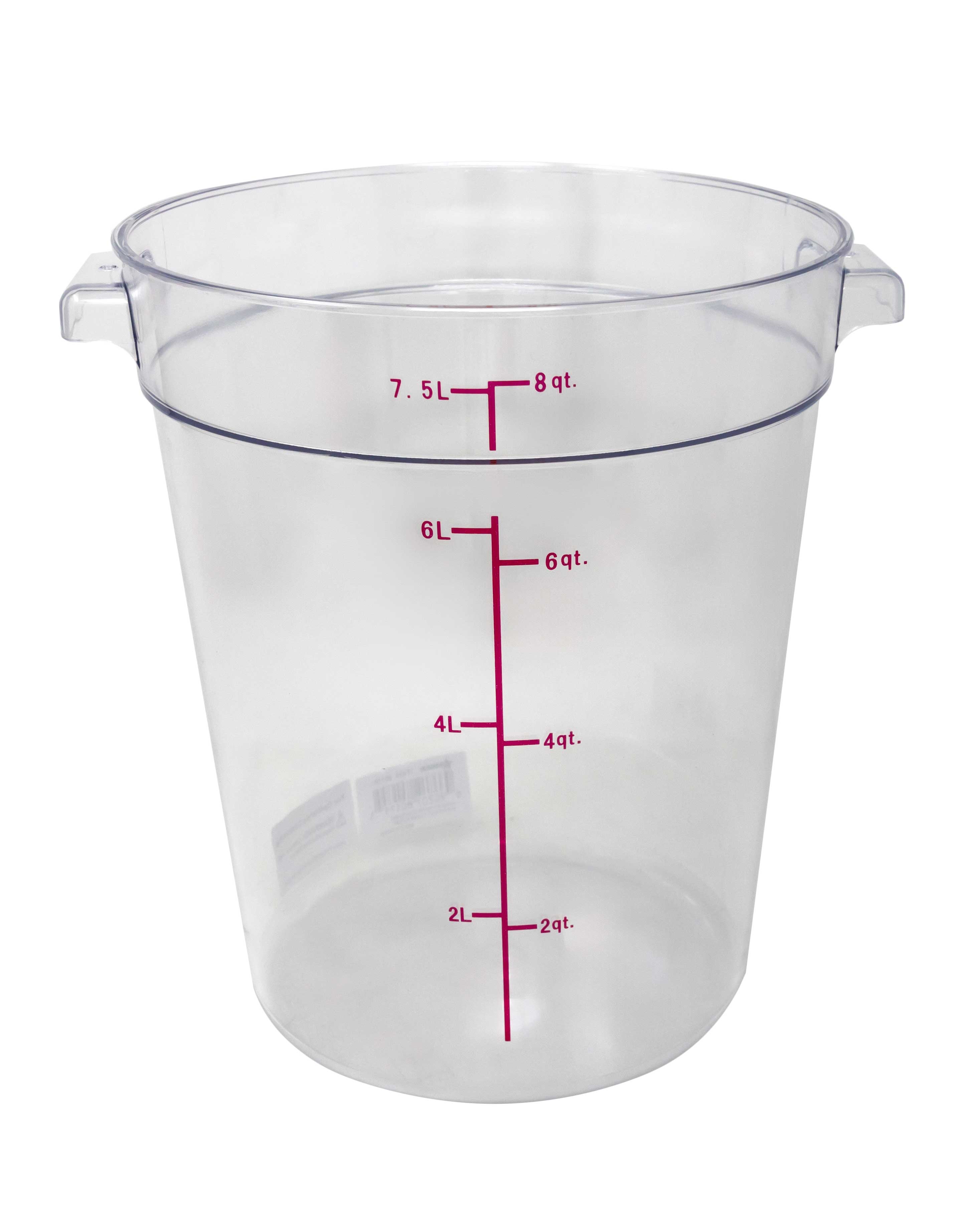 8 Qt. Polycarbonate Clear Round Food Storage Container