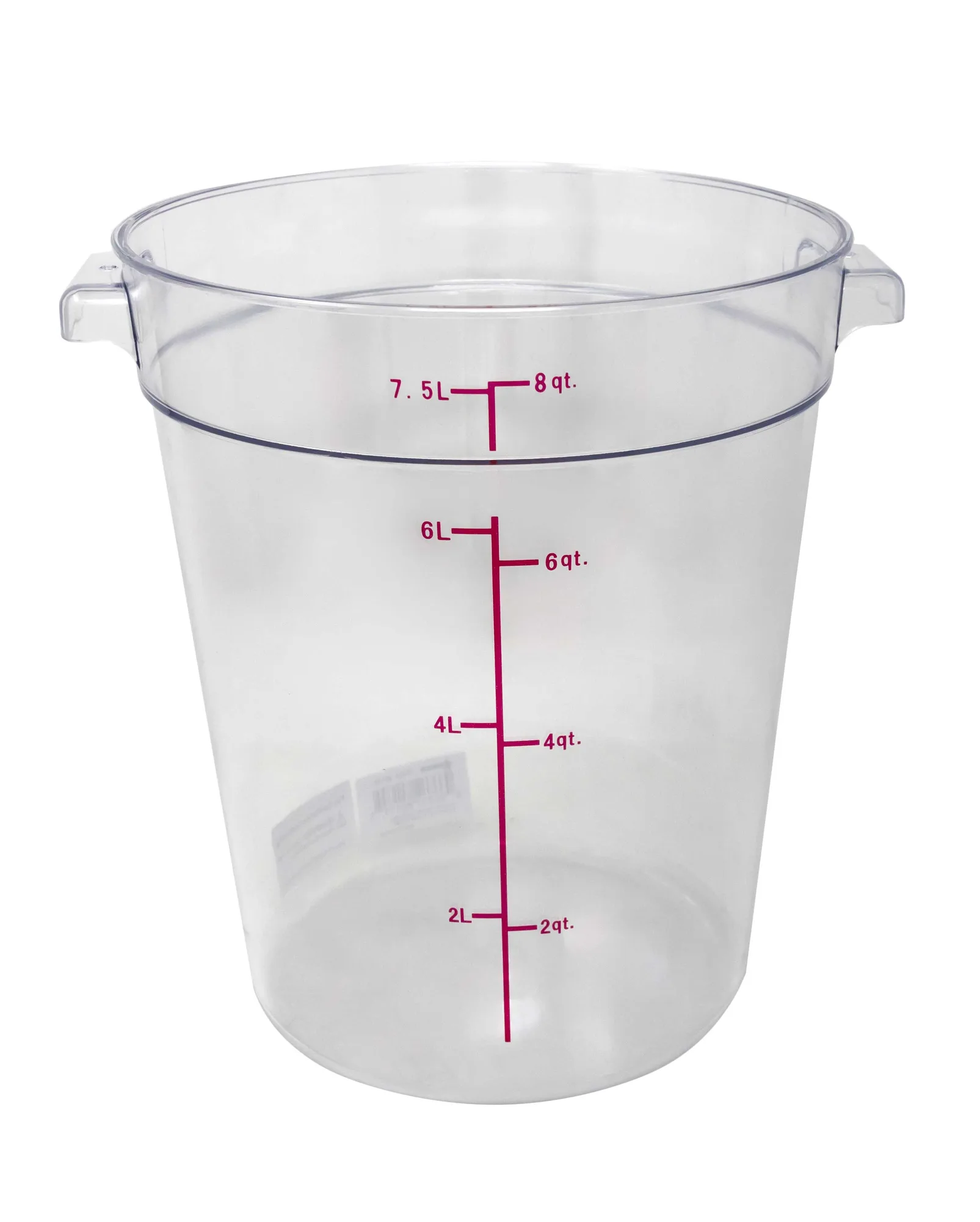 8 qt Polycarbonate Clear Round Food Storage Container
