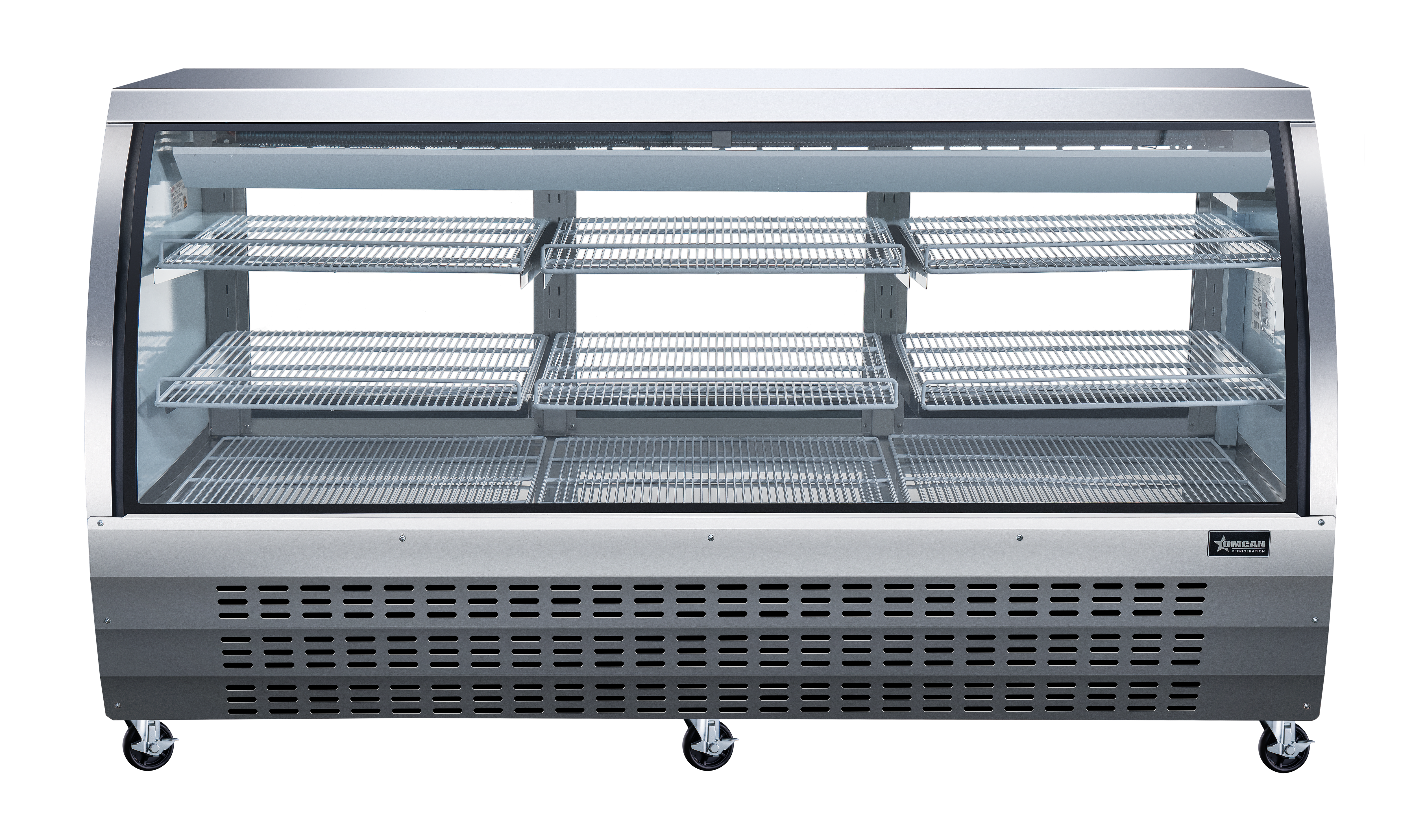 82″ Two (2) Shelf Floor Refrigerated Showcase, 32 cu.ft. (903 L), Stainless Steel