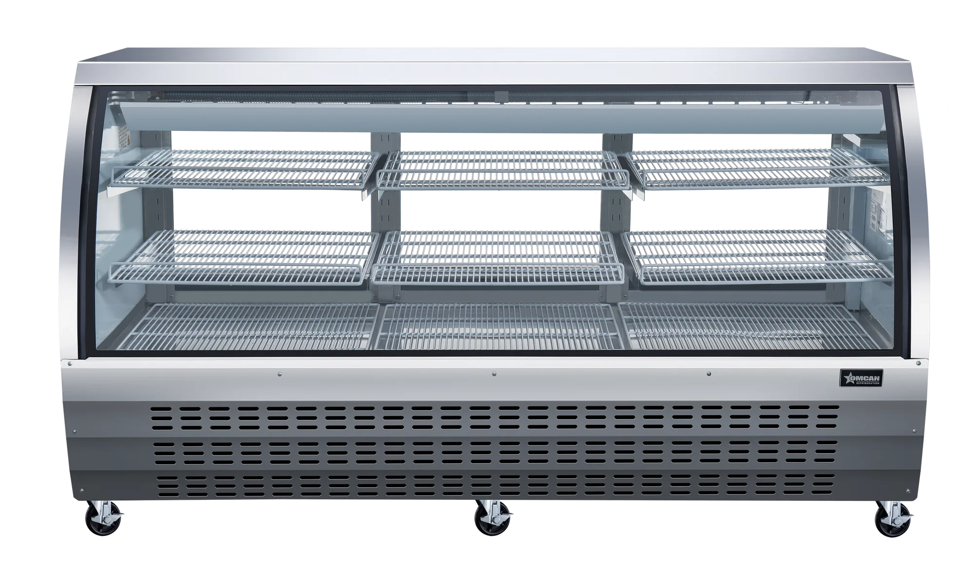 82″ Two (2) Shelf Floor Refrigerated Showcase, 32 cu.ft. (903 L), Stainless Steel