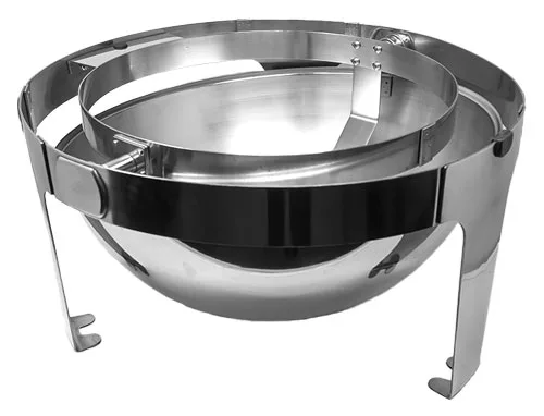 6 qt (5.6 L) Stainless Steel Round Chafing Dish with Roll Top Lid