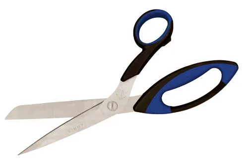 Stainless Steel Offset Shears with Blue and Black Handles
