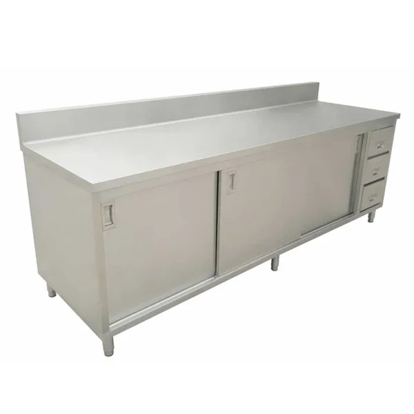 30″ x 60″ Worktable with Cabinet, Drawers, and Sliding Doors