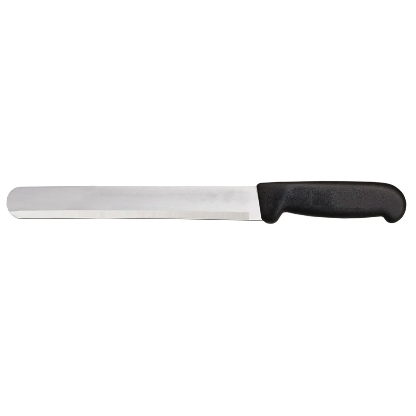 12" Slicer Straight Knife with Black Polypropylene Handle