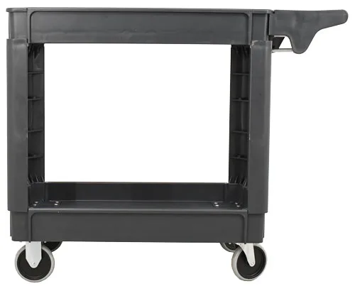 Heavy-Duty Dark Gray Utility Cart with Extended Handle 39.8″ x 17.3″ x 33″