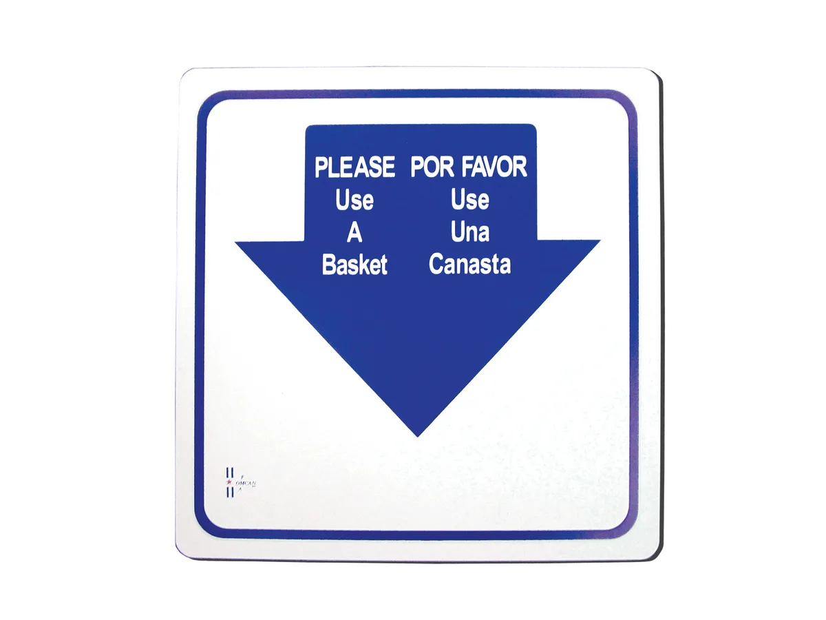 English/Spanish Shopping Basket Sign