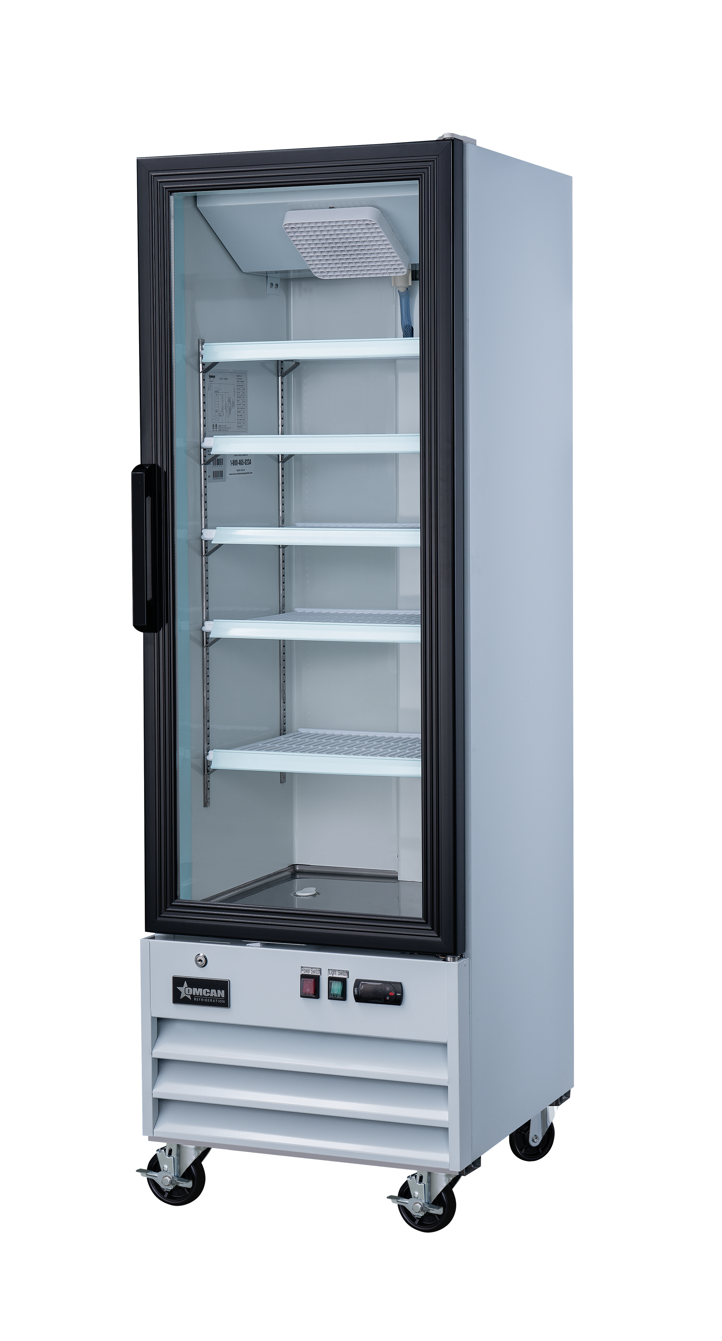 22″ One (1) Glass Door Display Refrigerator, 9.1 cu.ft. (257 L), White