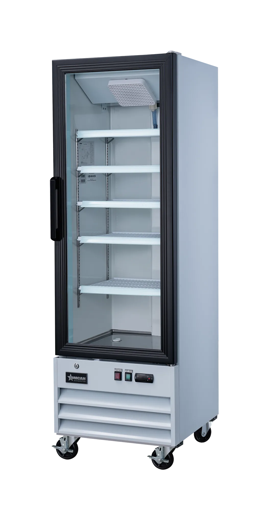 22″ One (1) Glass Door Display Refrigerator, 9.1 cu.ft. (257 L), White