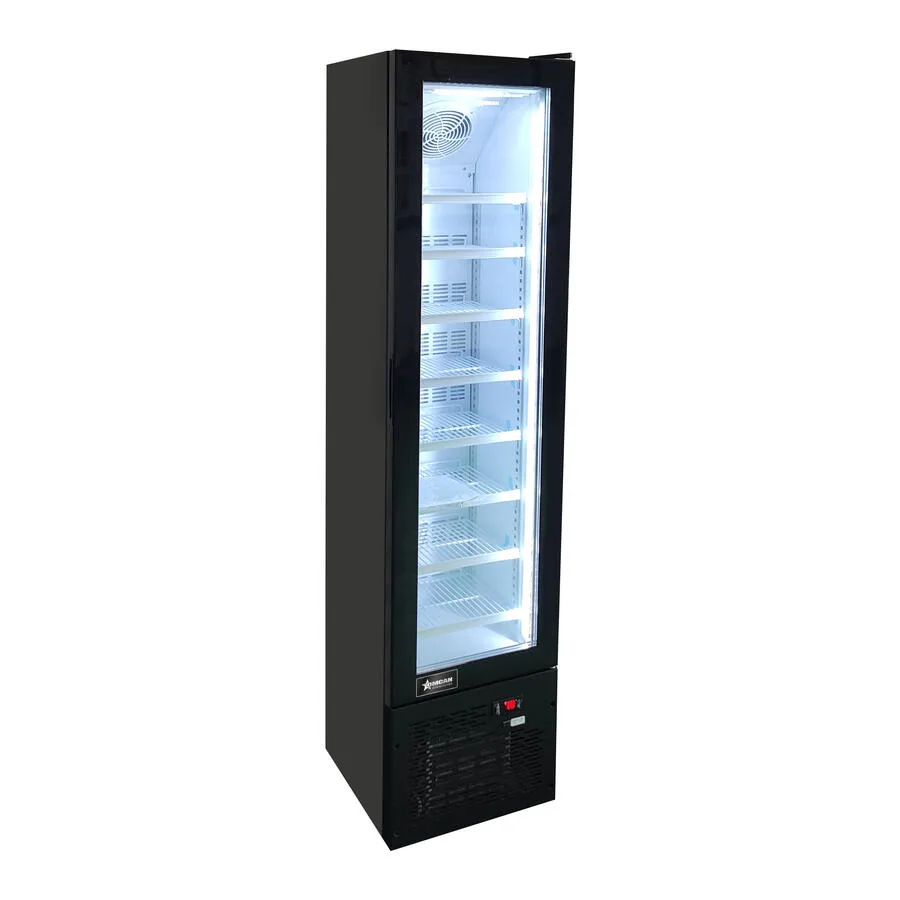 17” Slim One (1) Glass Door Display Freezer, 3.7 cu.ft. (105L), Black