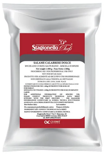 Stagionello Curing Salts and Spice Blends for Rapid Fermentation Salami Sweet Calabrese Salami 1 kg / bag