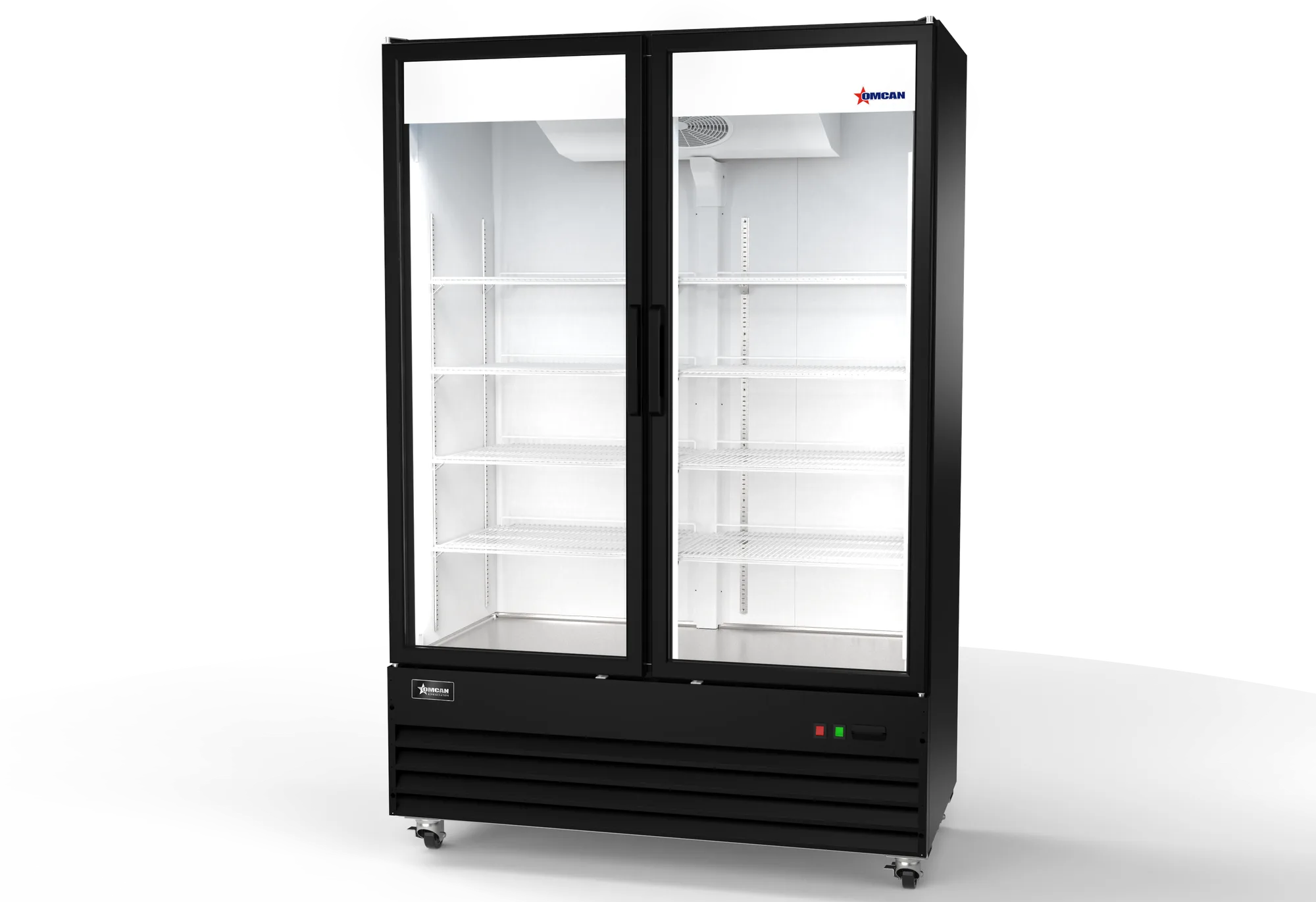 54" Two (2) Glass door Display Refrigerator, 35.5 cu.ft. (1005 L), Black