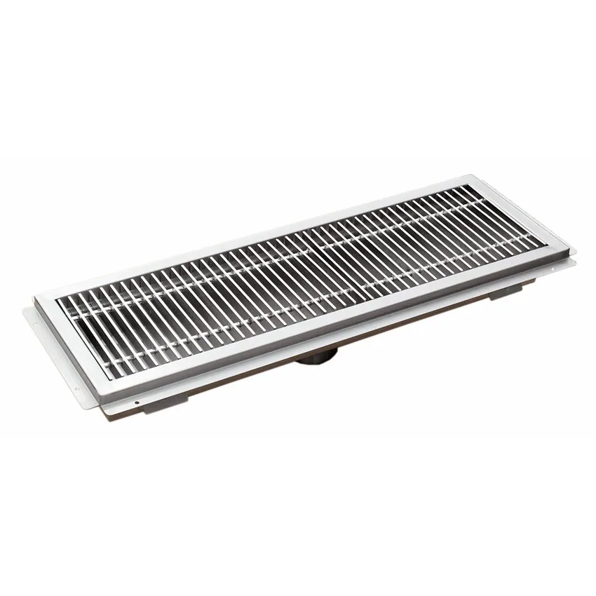 12″ x 60″ Stainless Steel Floor Trough with Grating, 14 Gauge