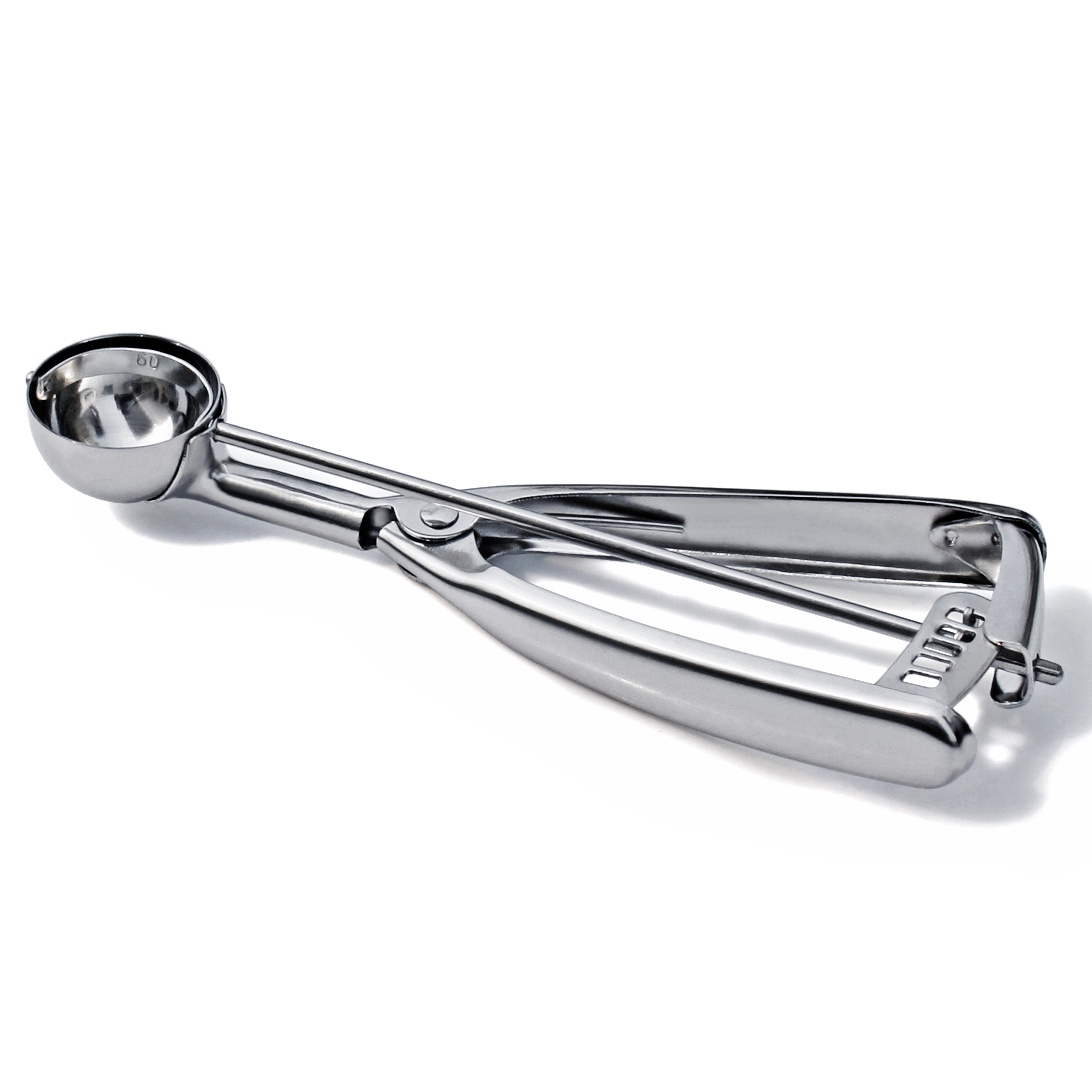 #60 Stainless Steel Squeeze Handle Ice Cream Scoop Disher – 9/16 oz