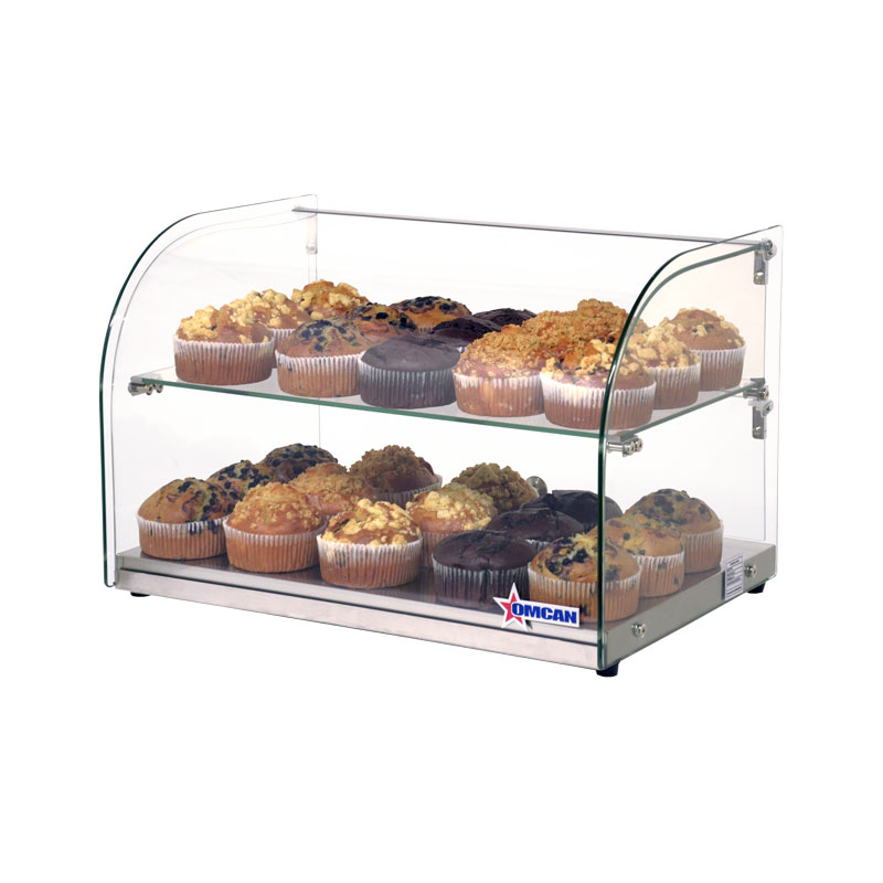 22" Countertop Food Display Case with Curved Front Glass and 45 L capacity