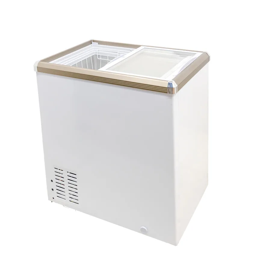 29″ Two (2) Door Ice Cream Display Chest Freezer with Flat Glass Top, 5.3 cu.ft. (150 L)