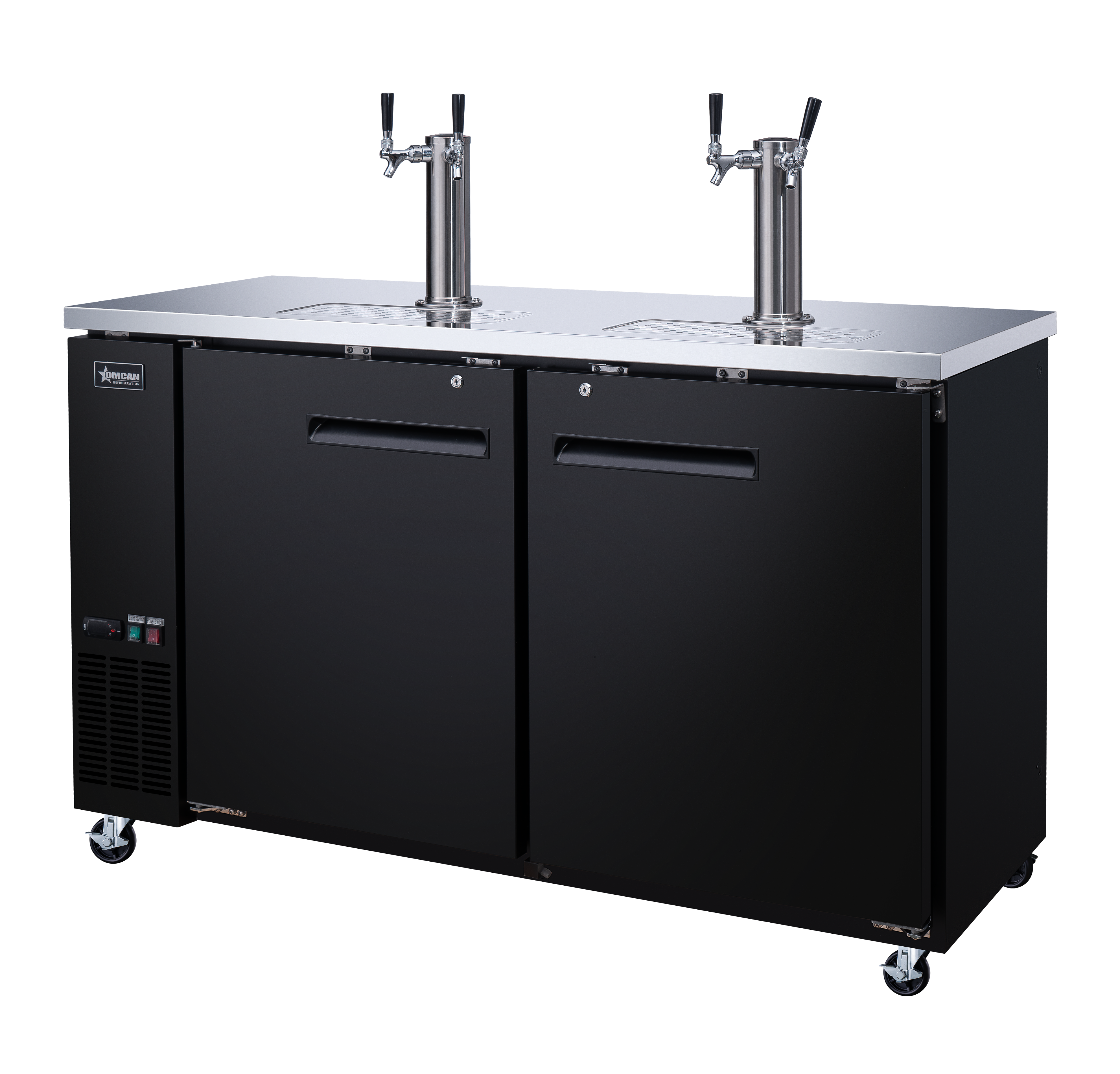 61″ Two (2) Door Kegerator / Beer Dispenser with 2 Taps, 15.8 cu.ft. (446 L)