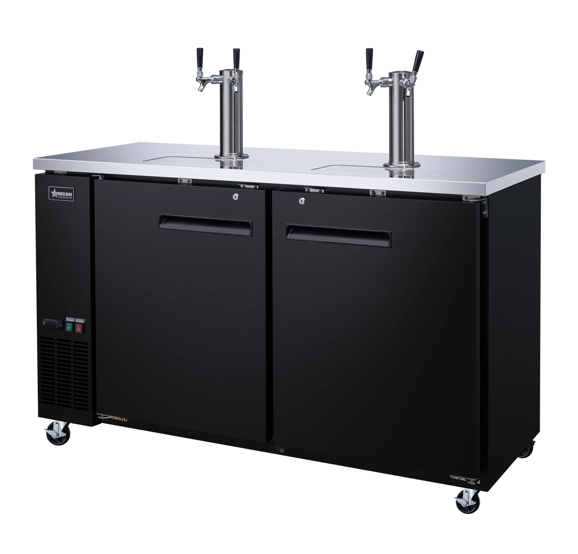 61″ Two (2) Door Kegerator / Beer Dispenser with 2 Taps, 15.8 cu.ft. (446 L)